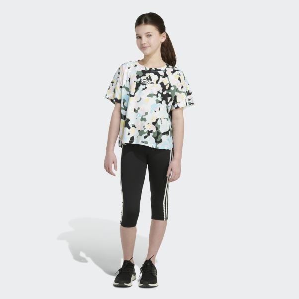 T-shirt Adidas Oversize à Logo Imprimé Blanc