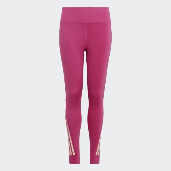 Aeroready 3-stripes Legging Taille Haute 7/8 Optime Pocket Adidas Fuchsia