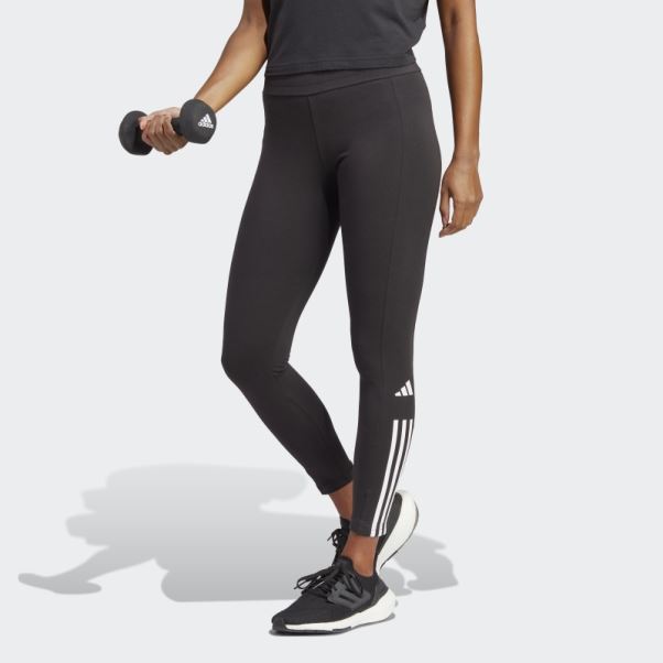 Legging Performance 7/8 En Coton Noir Train Adidas