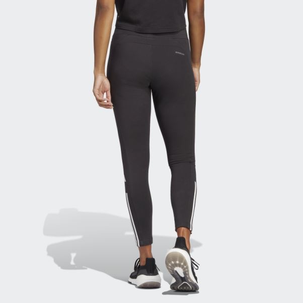 Legging Performance 7/8 En Coton Noir Train Adidas