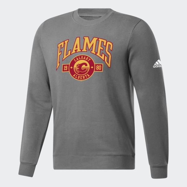 Sweat Gris Adidas Flames Fleece Crew