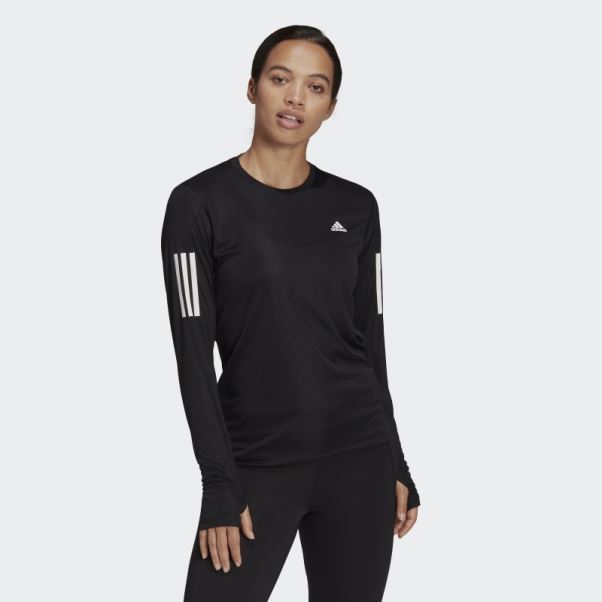 T-shirt à Manches Longues Noir Own The Run Adidas