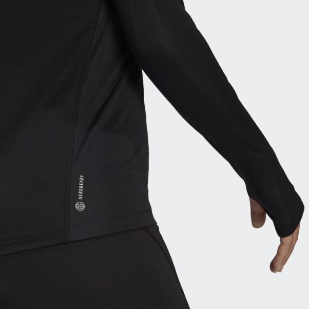 Adidas Possède Le T-shirt à Manches Longues Run Noir