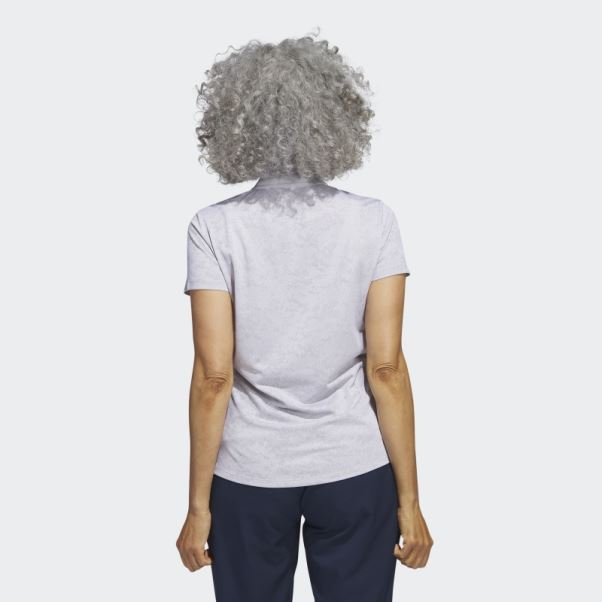 Polo De Golf Adidas Jacquard Blanc