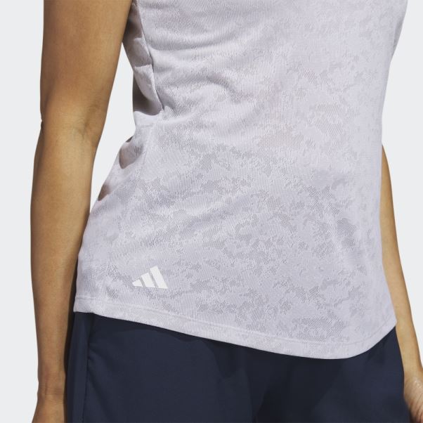 Polo De Golf Adidas Jacquard Blanc