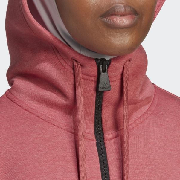 Sweat à Capuche Zippé Coupe Ample Mel Mission Victoire Rouge Adidas
