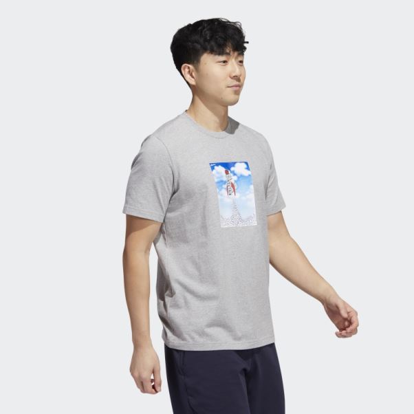 T-shirt Graphique Adidas Boost Rocket Gris Moyen