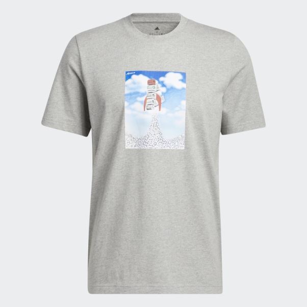 T-shirt Graphique Adidas Boost Rocket Gris Moyen