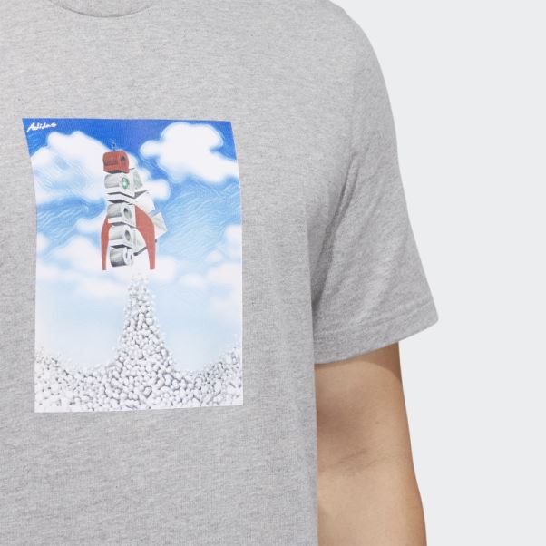 T-shirt Graphique Adidas Boost Rocket Gris Moyen