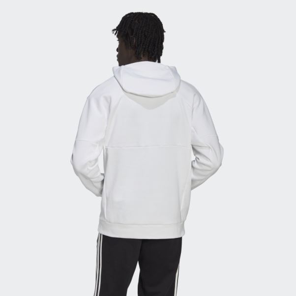 Sweat à Capuche De Voyage Adidas Manchester United Blanc