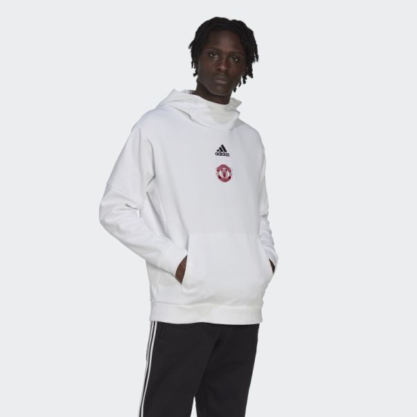 Sweat à Capuche De Voyage Adidas Manchester United Blanc