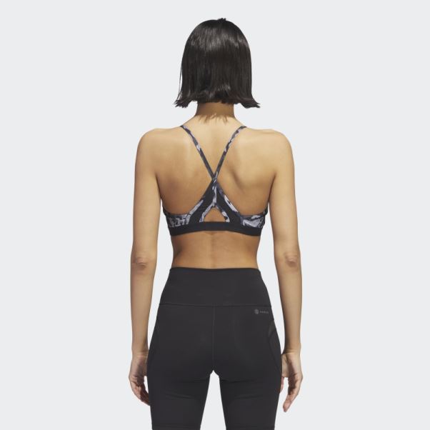 Adidas Brassière De Maintien Léger Aeroreact Training Mgh Gris Uni