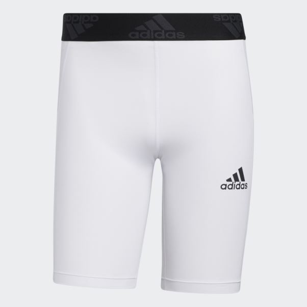 Collants Courts Techfit Adidas Blanc