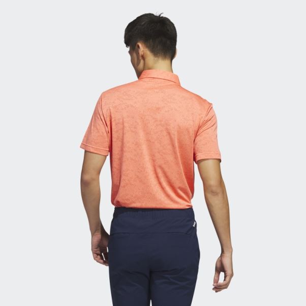 Polo De Golf En Jacquard Texturé Corail Adidas