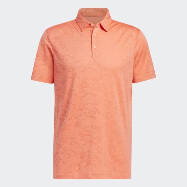 Polo De Golf En Jacquard Texturé Corail Adidas