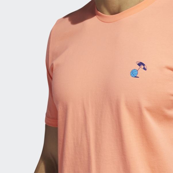 T-shirt De Basket-ball à Manches Courtes Graphique Lil Stripe Spring Break Adidas Corail