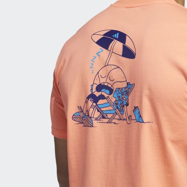 T-shirt De Basket-ball à Manches Courtes Graphique Lil Stripe Spring Break Adidas Corail