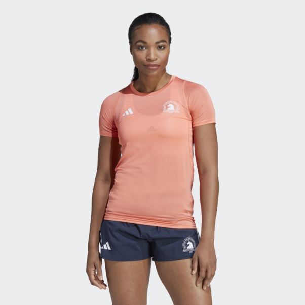 T-shirt Boston Marathon 2023 Imprimé Corail Adidas