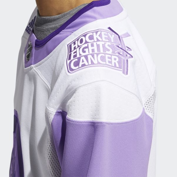 Adidas Jets Blanc Hockey Combat Le Cancer Maillot
