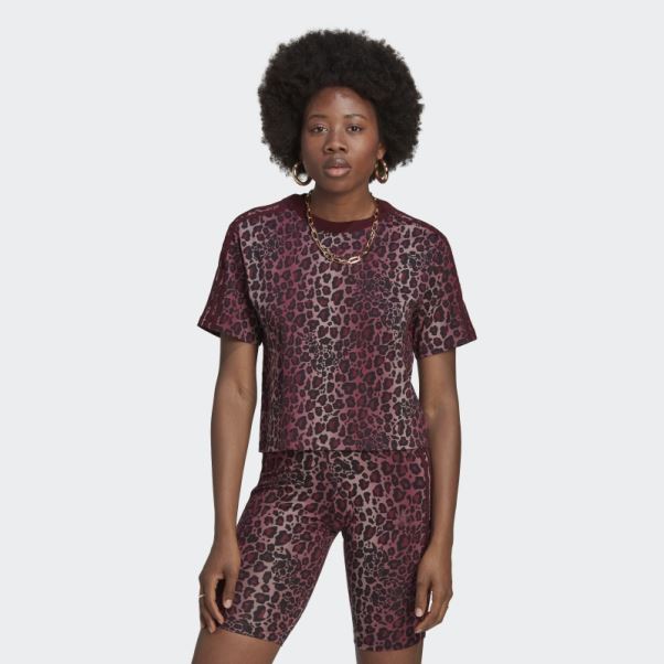 T-shirt Imprimé Bordeaux Adidas