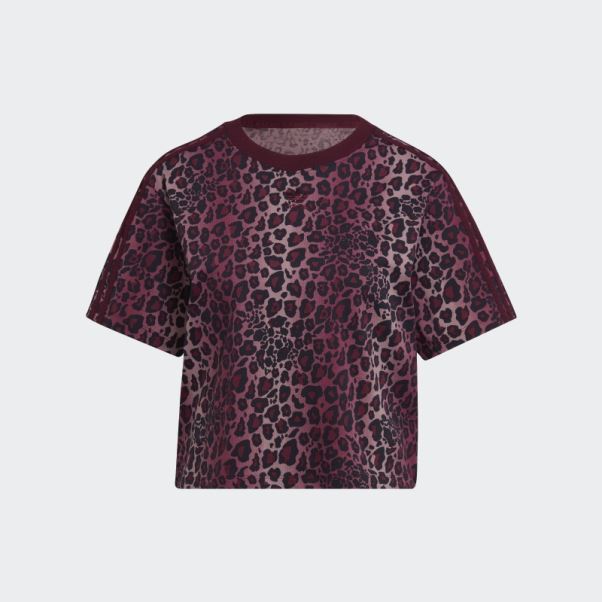 T-shirt Imprimé Bordeaux Adidas