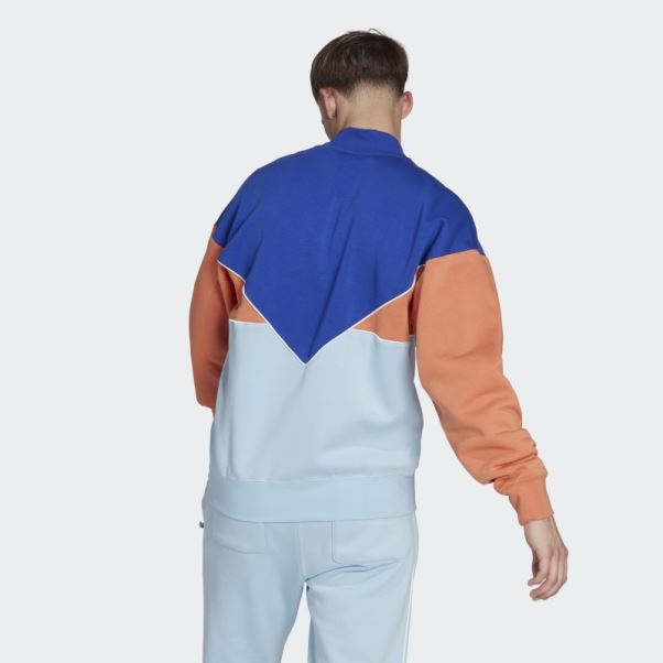 Adicolor Season Archive Sweat Mi-zip Crew Adidas Bleu