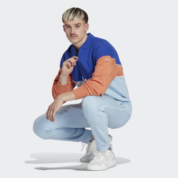 Adicolor Season Archive Sweat Mi-zip Crew Adidas Bleu