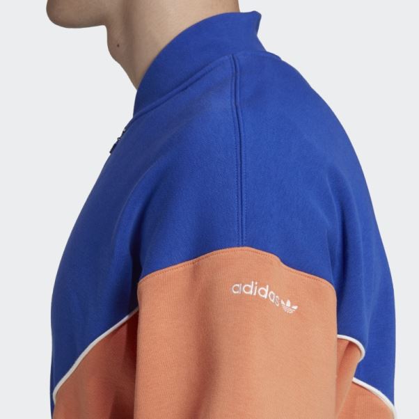 Adicolor Season Archive Sweat Mi-zip Crew Adidas Bleu