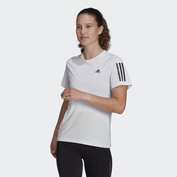 Propre Le T-shirt De Course Adidas Blanc