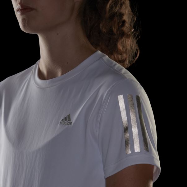 Propre Le T-shirt De Course Adidas Blanc