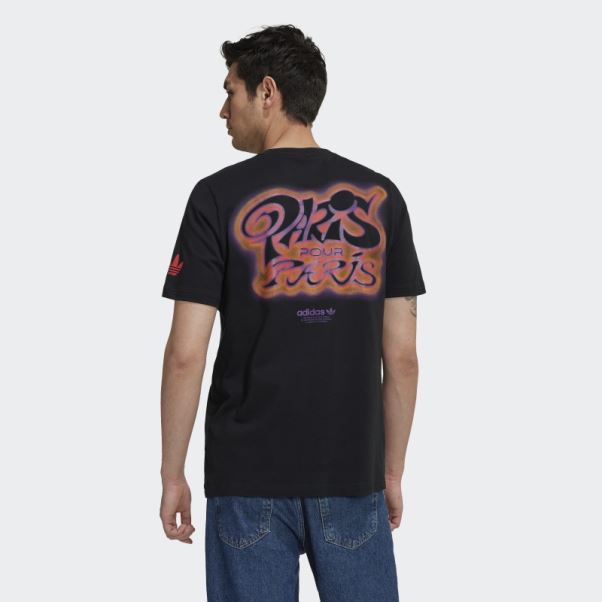 T-shirt Adidas X Paris Basketball Paris Pour Paris Noir