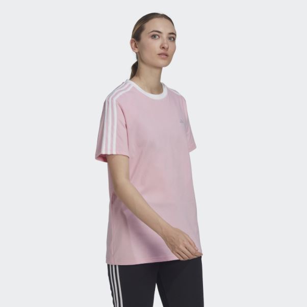 T-shirt Essentiel à 3 Bandes Adidas True Pink