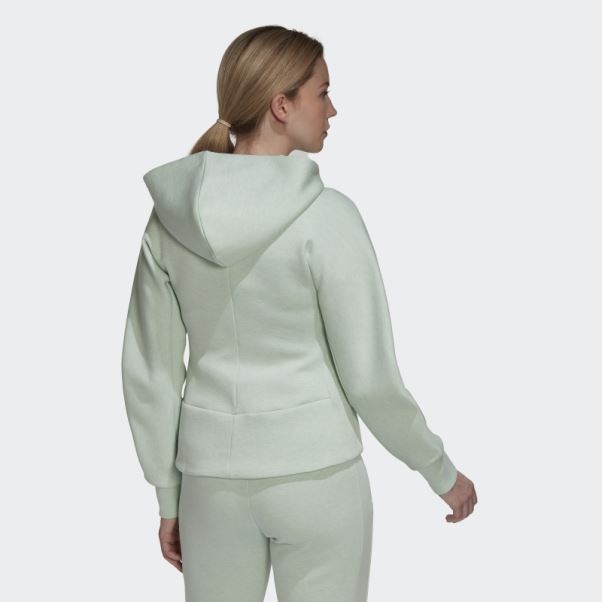 Sweat à Capuche Zippé Coupe Slim Mission Victoire Mel Vert Adidas