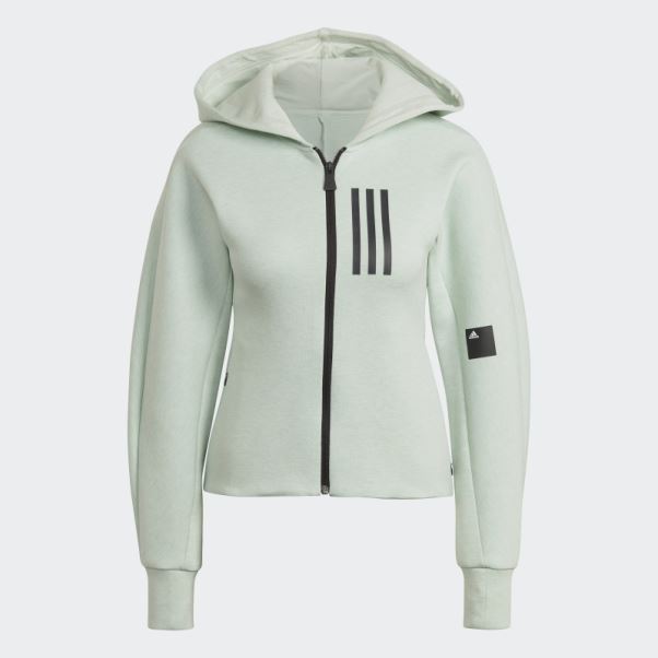 Sweat à Capuche Zippé Coupe Slim Mission Victoire Mel Vert Adidas
