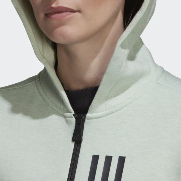 Sweat à Capuche Zippé Coupe Slim Mission Victoire Mel Vert Adidas