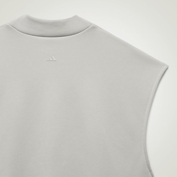 Sweat Adidas Basket Sans Manches Gris Métallisé