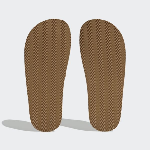 Adidas Claquettes Adimule Lea Marron Clair