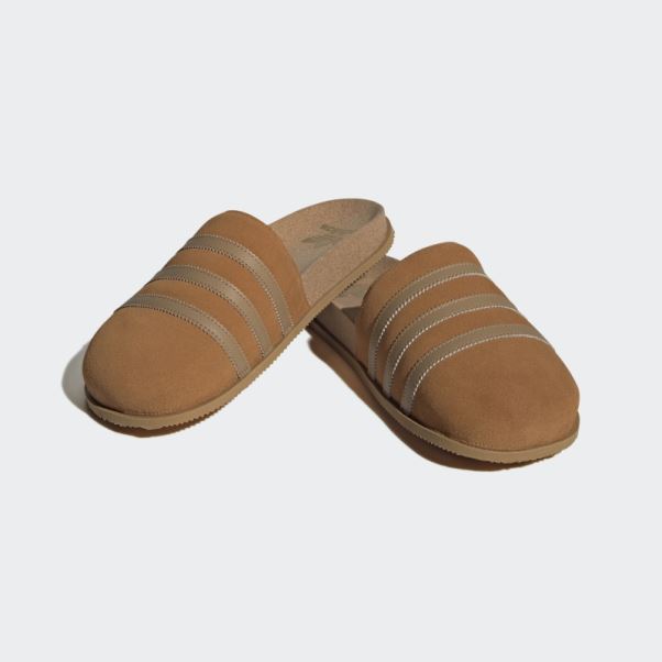 Adidas Claquettes Adimule Lea Marron Clair
