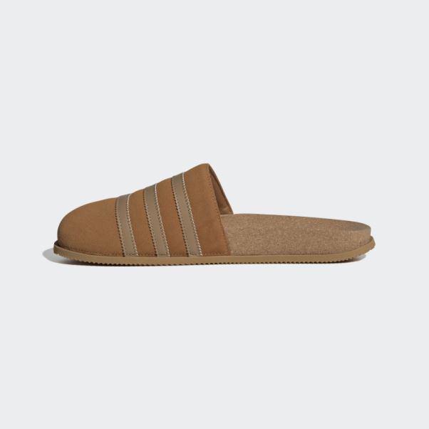 Adidas Claquettes Adimule Lea Marron Clair