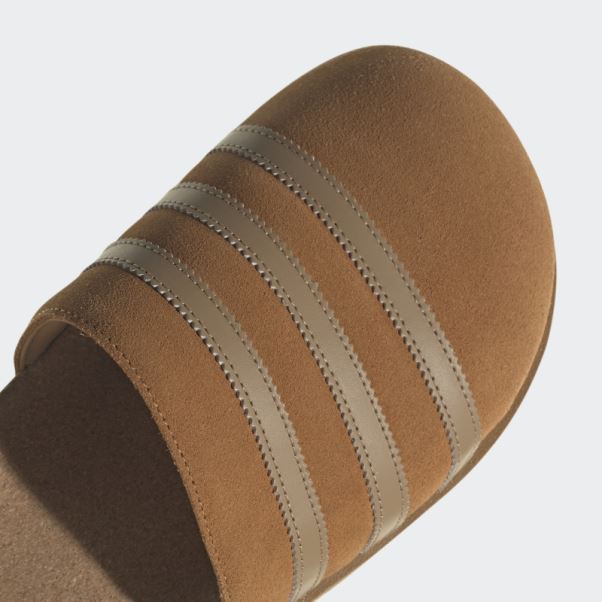 Adidas Claquettes Adimule Lea Marron Clair