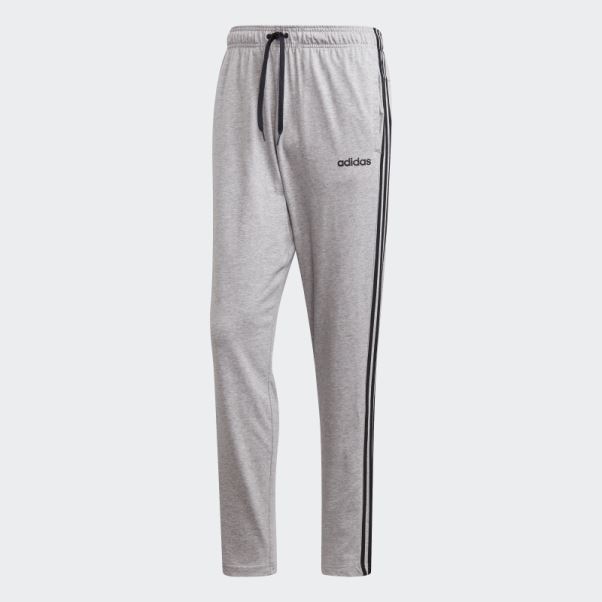 Pantalon Fuselé à Ourlet Ouvert Essentials Gris Moyen à 3 Bandes Adidas