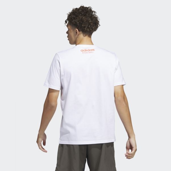 T-shirt Graphique De Basket-ball Pass Rock Blanc Adidas
