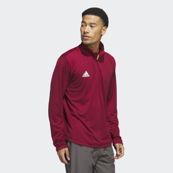 Adidas Colleg Bordeaux Sous Les Lumières Haut En Tricot à Manches Longues Et Fermeture éclair 1/4