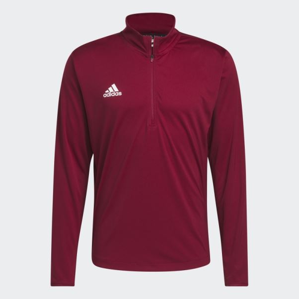 Adidas Colleg Bordeaux Sous Les Lumières Haut En Tricot à Manches Longues Et Fermeture éclair 1/4