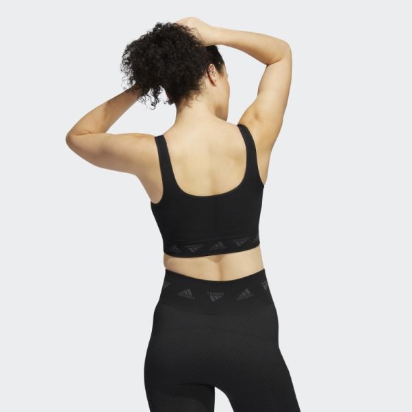 Soutien-gorge à Maintien Léger Adidas Aeroknit Noir Fashion