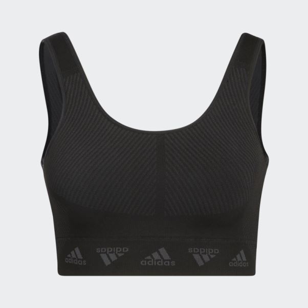 Soutien-gorge à Maintien Léger Adidas Aeroknit Noir Fashion