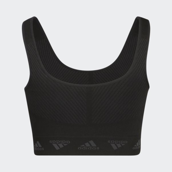 Soutien-gorge à Maintien Léger Adidas Aeroknit Noir Fashion