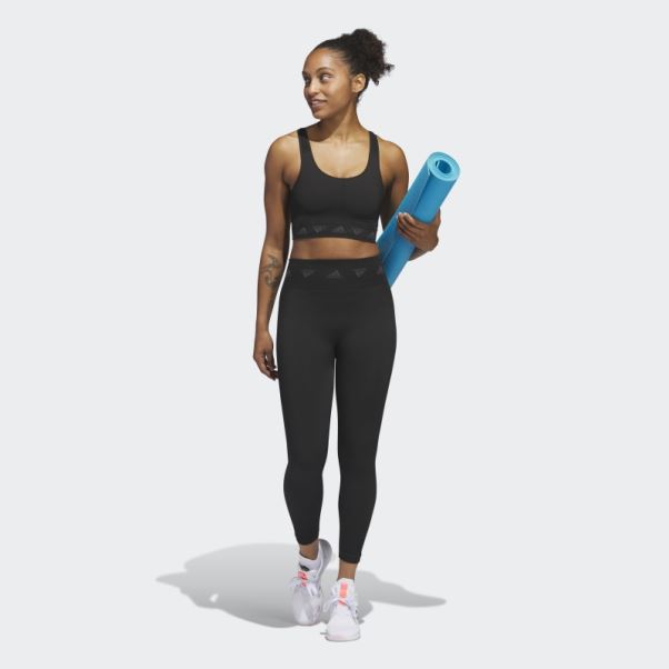 Soutien-gorge à Maintien Léger Adidas Aeroknit Noir Fashion