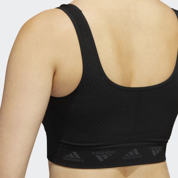 Soutien-gorge à Maintien Léger Adidas Aeroknit Noir Fashion