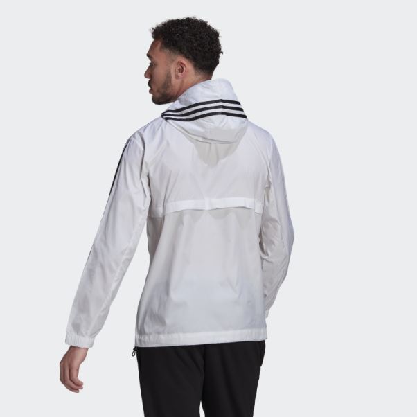 Coupe-vent Tissé à 3 Bandes Adidas Essentials Blanc
